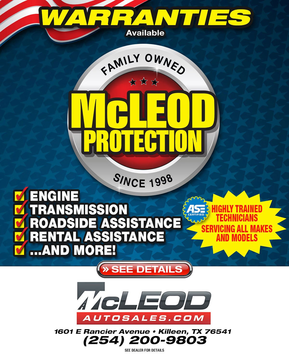 Warranties Available | McLeod Protection | See Details